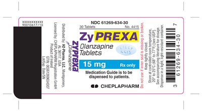 PACKAGE LABEL - ZYPREXA 15 mg tablet, bottle of 30 - Zyprexa FCT 15 mg Label